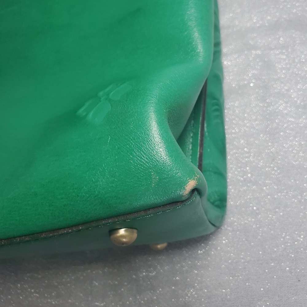 Patricia Nash Adeline Soft Green Leather Floral Embossed Tooled Tote Bag Brass - Picture 7 of 16